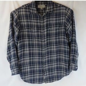 Michael Kors Mens 2XT Tall Plaid Button Down Flannel Shirt Blue Grey Long Sleeve